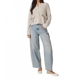 NEW SPLENDID stassi satin tie cardigan in pale oak heather